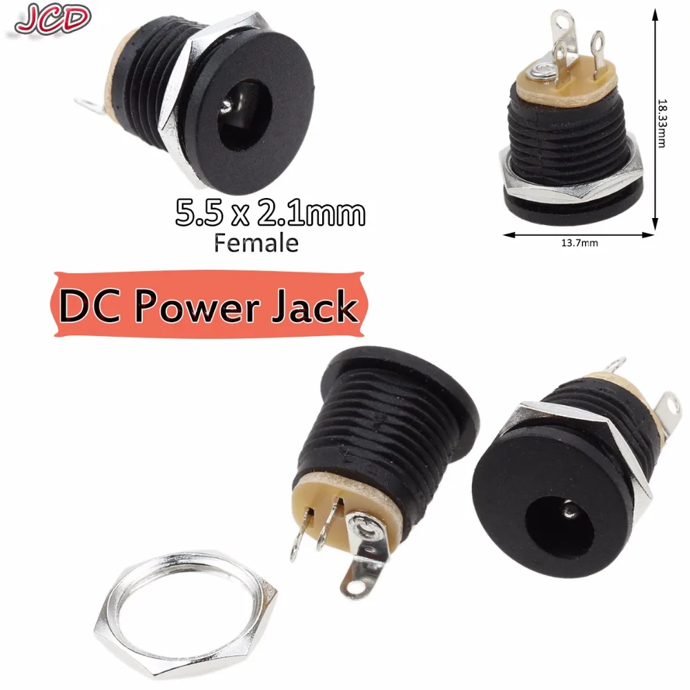 JCD New 2.1mm x 5.5mm Female Socket Panel Mount Jack DC Connector Adapter 5.5*2.1mm DC Power Jack DC Connector Panel Mounting
JCD New 2.1mm x 5.5mm Female Socket Panel Mount Jack DC Connector Adapter 5.5*2.1mm DC Power Jack DC Connector Panel Mounting