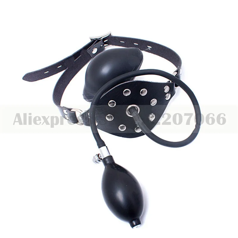 

Inflatable latex mouth plug gag bondage for couples with adjustable belt RLM047