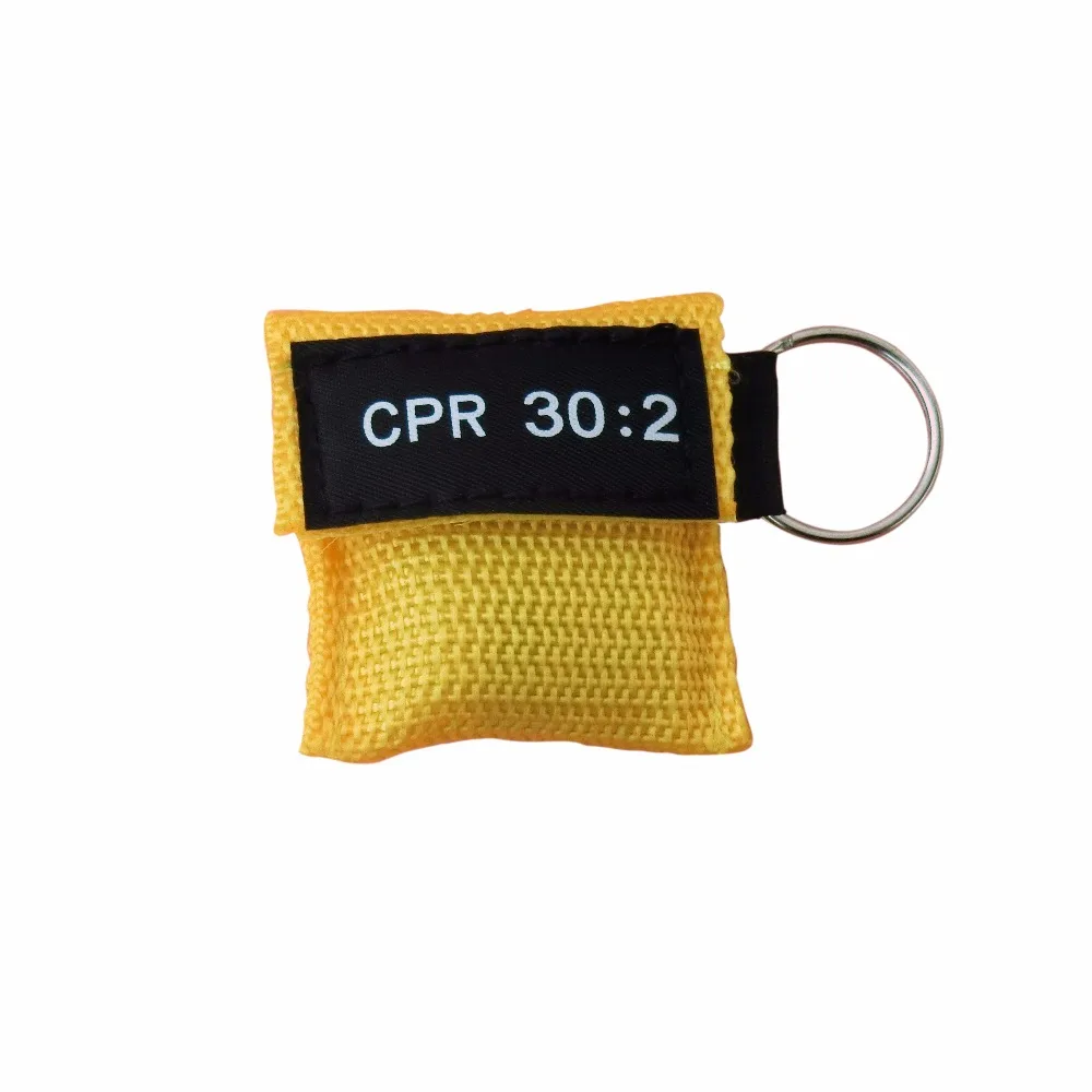 1000Pcs CPR Mask CPR Rescue Face Shield Barrier Kit Mouth To Mouth Emergency Resuscitator With Yellow Nylon Pouch