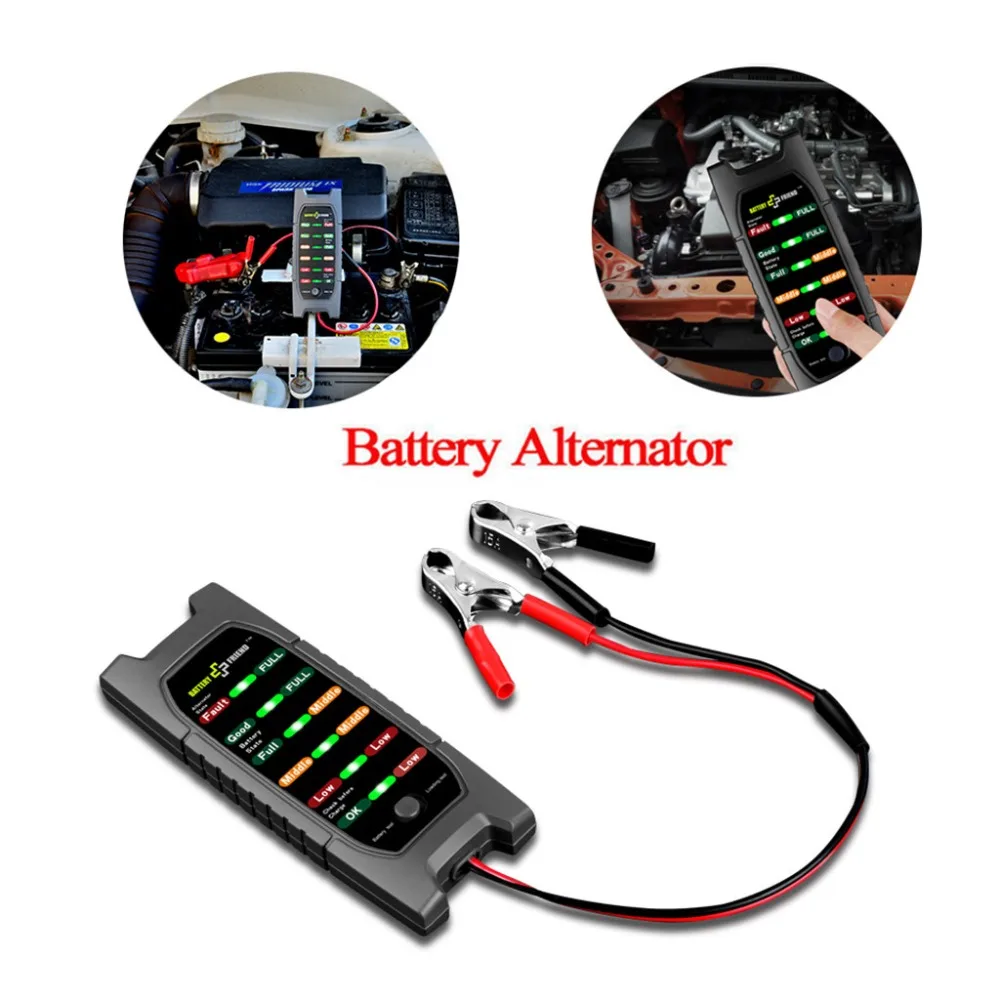 Car Repair Tool Diagnostic Tools 12V Car Battery Tester Alternator Check Analyzer Lead Diagnostic Tool with 6 LED
Car Repair Tool Diagnostic Tools 12V Car Battery Tester Alternator Check Analyzer Lead Diagnostic Tool with 6 LED