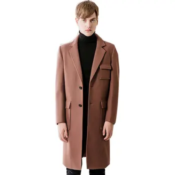 Men's Wool Coats Jackets Winter Jacket Man Long Section Single Breasted Overcoat Turn-down Collar Casual Coat
Men's Wool Coats Jackets Winter Jacket Man Long Section Single Breasted Overcoat Turn-down Collar Casual Coat