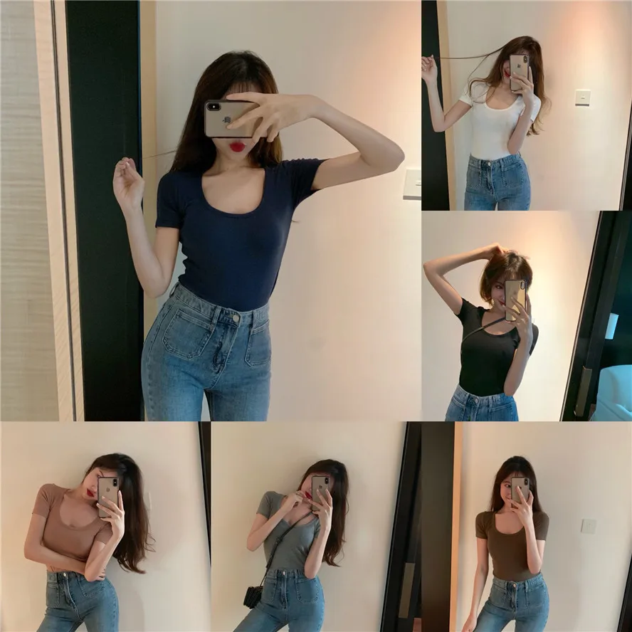 6 colors 2019 spring and summer solid color o neck short sleeve slim sexy t-shirts womens tee shirt femme (R5540)
6 colors 2019 spring and summer solid color o neck short sleeve slim sexy t-shirts womens tee shirt femme (R5540)