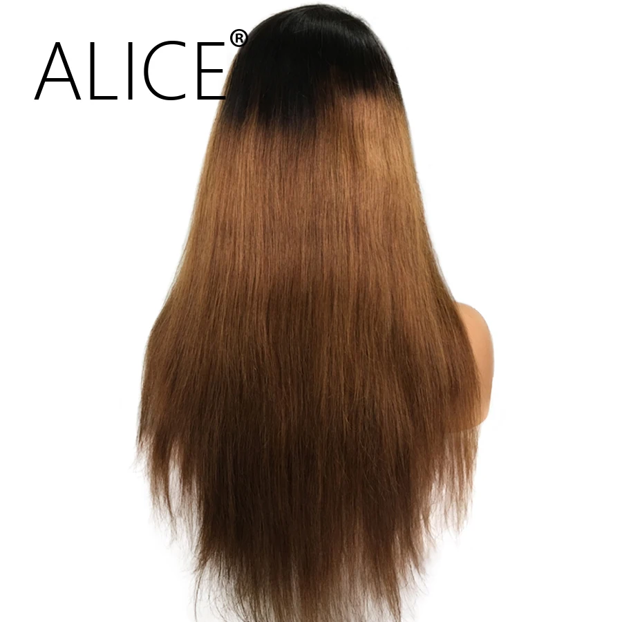 ALICE Hair 150 Density Ombre Color Lace Front Human Hair Wigs With Baby Hair (2)