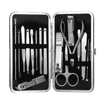 16Pcs Nail Clipper Manicure Pedicure Set Stainless Steel Cutter Scissor Tweezer Earpick Facial Blackhead Needles With PU Bags
16Pcs Nail Clipper Manicure Pedicure Set Stainless Steel Cutter Scissor Tweezer Earpick Facial Blackhead Needles With PU Bags