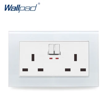 146 Double 13A UK Switched Socket Wallpad Crystal Glass Panel 110V-250V 146*86mm UK Standard Wall Socket Plug Power Outlet 
146 Double 13A UK Switched Socket Wallpad Crystal Glass Panel 110V-250V 146*86mm UK Standard Wall Socket Plug Power Outlet