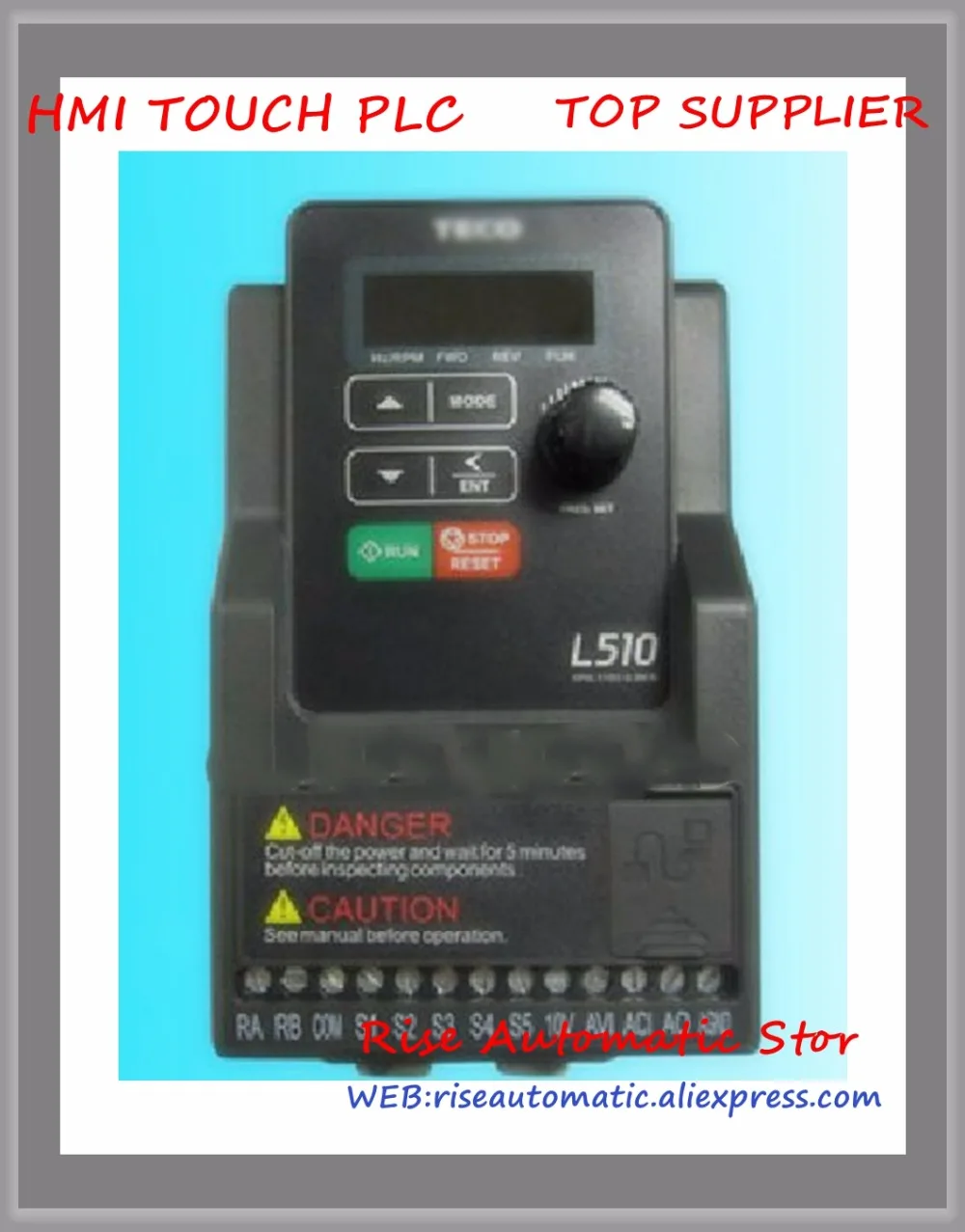 Inverter VFD Frequency AC Drive L510-2P5-H1-N New 1 Phase 220V 2.6A 0.4KW 0.5HP
Inverter VFD Frequency AC Drive L510-2P5-H1-N New 1 Phase 220V 2.6A 0.4KW 0.5HP