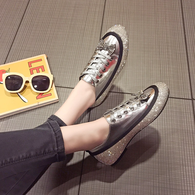 Platform Flats Women Butterfly-Knot Sneakers Faux Rhinestone Silver Walking Shoes Round Toe Casual Flat Shoes XWD7385
Platform Flats Women Butterfly-Knot Sneakers Faux Rhinestone Silver Walking Shoes Round Toe Casual Flat Shoes XWD7385