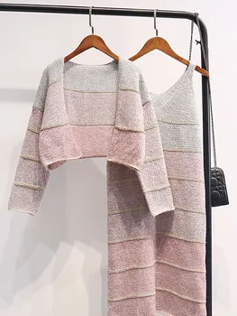Knitted Vest Dress Two-piece 2019 Popular Spring New Sweater Skirt Female Suit Foreign Gas Free Shipping
Knitted Vest Dress Two-piece 2019 Popular Spring New Sweater Skirt Female Suit Foreign Gas Free Shipping