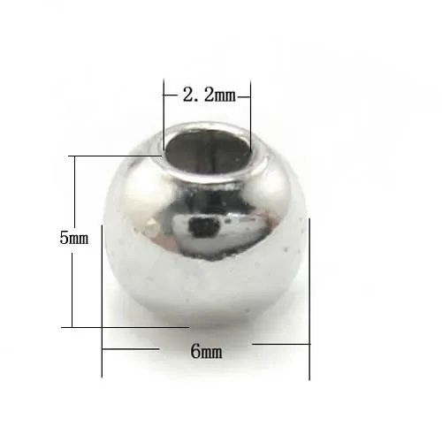 6mm silver beads