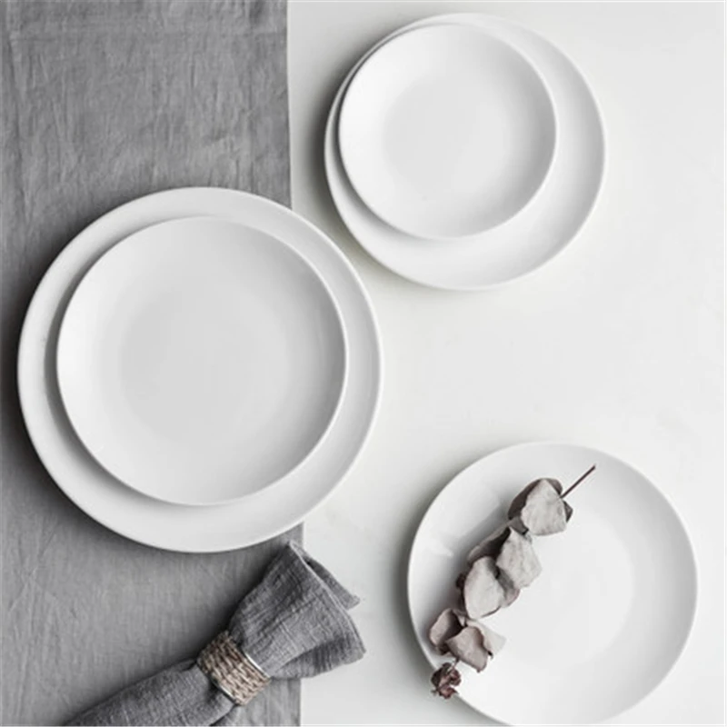 Simple Pure White Ceramic Plate Steak Dishes Western Fruit Dinner Plate Circular Family Restaurant Hotel Western Food Dish
Simple Pure White Ceramic Plate Steak Dishes Western Fruit Dinner Plate Circular Family Restaurant Hotel Western Food Dish