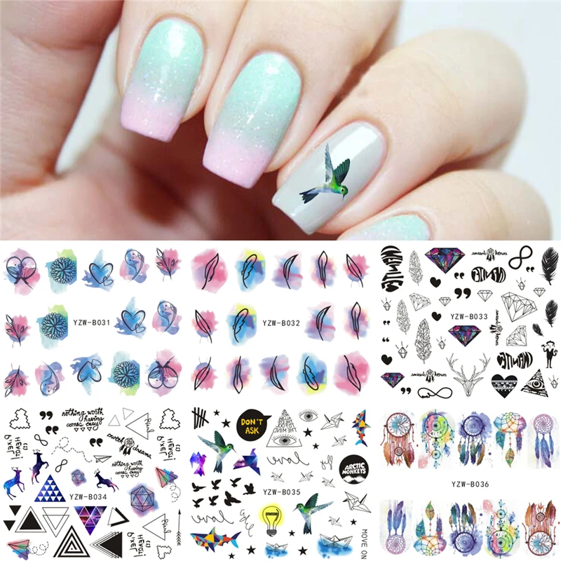 6 Sheets/Lot Feather Bird Diamond Water Decal Nail Art Transfer Sticker Manicure Nails Design 2019 Xmas elk Nail Stickers
6 Sheets/Lot Feather Bird Diamond Water Decal Nail Art Transfer Sticker Manicure Nails Design 2019 Xmas elk Nail Stickers