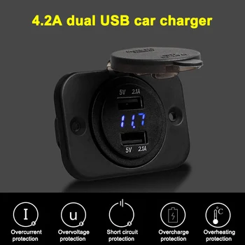 Dual USB Car Charger 5V 4.2A LED Digital Display Charger for Boat Marine Motorcycle F-Best
Dual USB Car Charger 5V 4.2A LED Digital Display Charger for Boat Marine Motorcycle F-Best