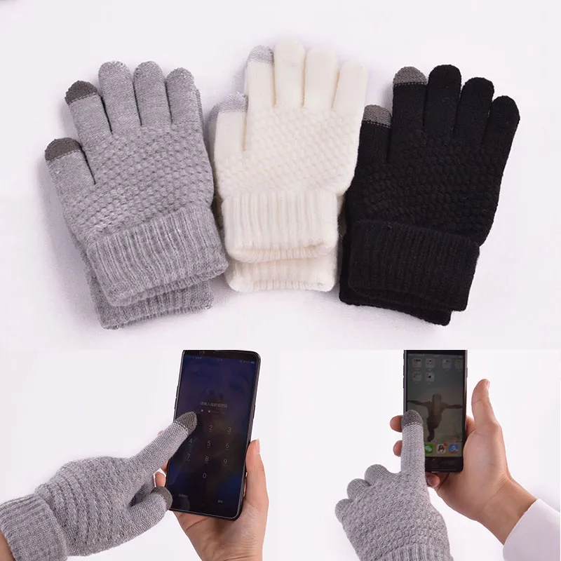 Women Men Winter Gloves Wool Knitted Mittens Unisex Touch Screen Gloves Warm Ladies Full Finger Stripe Glove
Women Men Winter Gloves Wool Knitted Mittens Unisex Touch Screen Gloves Warm Ladies Full Finger Stripe Glove