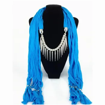 TagerWilen Pendant Scarf Necklace Beads Necklaces For Women Rivet Tassel Scarves Jewelry Wrap Female Accessories X-30
TagerWilen Pendant Scarf Necklace Beads Necklaces For Women Rivet Tassel Scarves Jewelry Wrap Female Accessories X-30