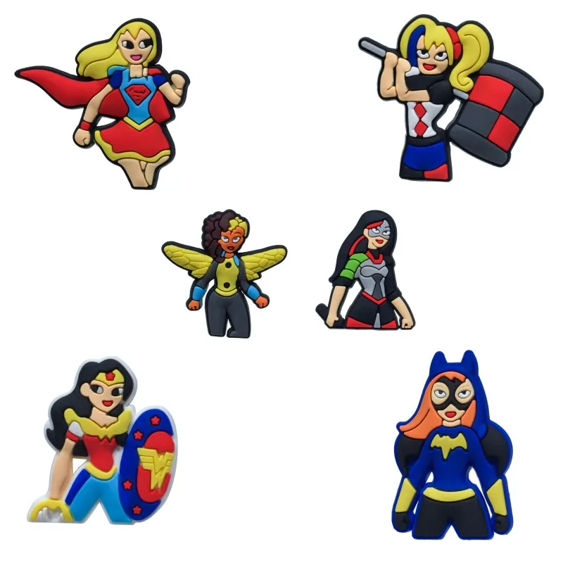 5pcs/lot Super Hero Girls Cartoon Icon PVC Shoe Charms Buckles Accessories fit Wristbands Bracelets Croc JIBZ Kid Gift
5pcs/lot Super Hero Girls Cartoon Icon PVC Shoe Charms Buckles Accessories fit Wristbands Bracelets Croc JIBZ Kid Gift