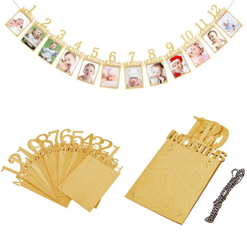 1 Set 12pcs Kids Birthday Gift Decorations 1-12 Month Photo Frame Banner Golden Craft Paper Picture Frame String Garland Pendant
1 Set 12pcs Kids Birthday Gift Decorations 1-12 Month Photo Frame Banner Golden Craft Paper Picture Frame String Garland Pendant