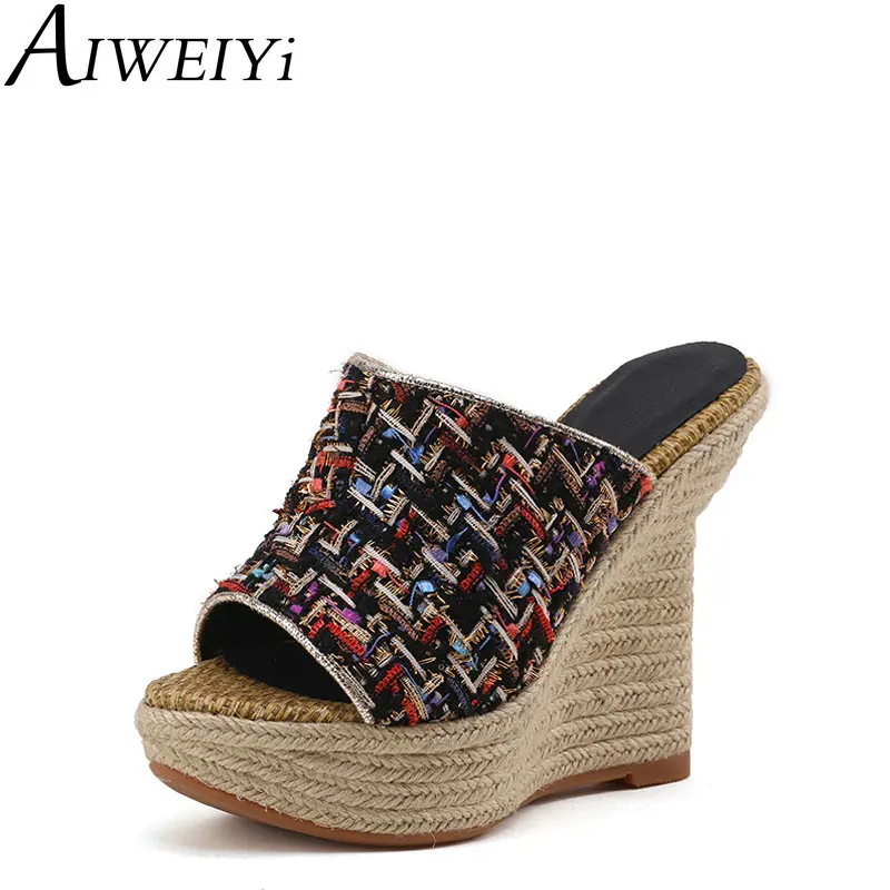 AIWEIYi Women Slides Slippers Hemp Skin Weave Heel High Heels Beach Slippers Summer Style Flip Flops
AIWEIYi Women Slides Slippers Hemp Skin Weave Heel High Heels Beach Slippers Summer Style Flip Flops