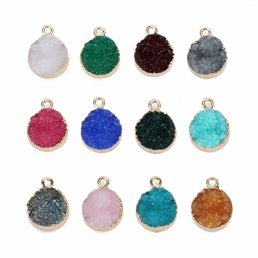 LOULEUR 12 Colors 13.5mm Faux Druzy Resin Charms Pendant Colorful Round Charm For Girls Women DIY Jewelry Making 5pieces/lot
LOULEUR 12 Colors 13.5mm Faux Druzy Resin Charms Pendant Colorful Round Charm For Girls Women DIY Jewelry Making 5pieces/lot