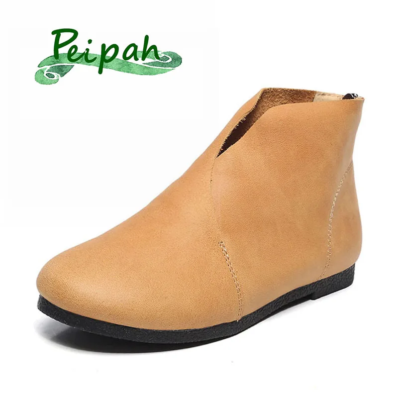 PEIPAH Retro Women's Ankle Boots Handmade Cow Leather Chelsea Boot Shoes Botas Mujer Casual Flat With Martins Boots Woman
PEIPAH Retro Women's Ankle Boots Handmade Cow Leather Chelsea Boot Shoes Botas Mujer Casual Flat With Martins Boots Woman