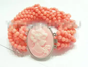 Wholesale price 16new ^^^^Stunning 10strands round pink coral necklace Cameo clasp E805
Wholesale price 16new ^^^^Stunning 10strands round pink coral necklace Cameo clasp E805