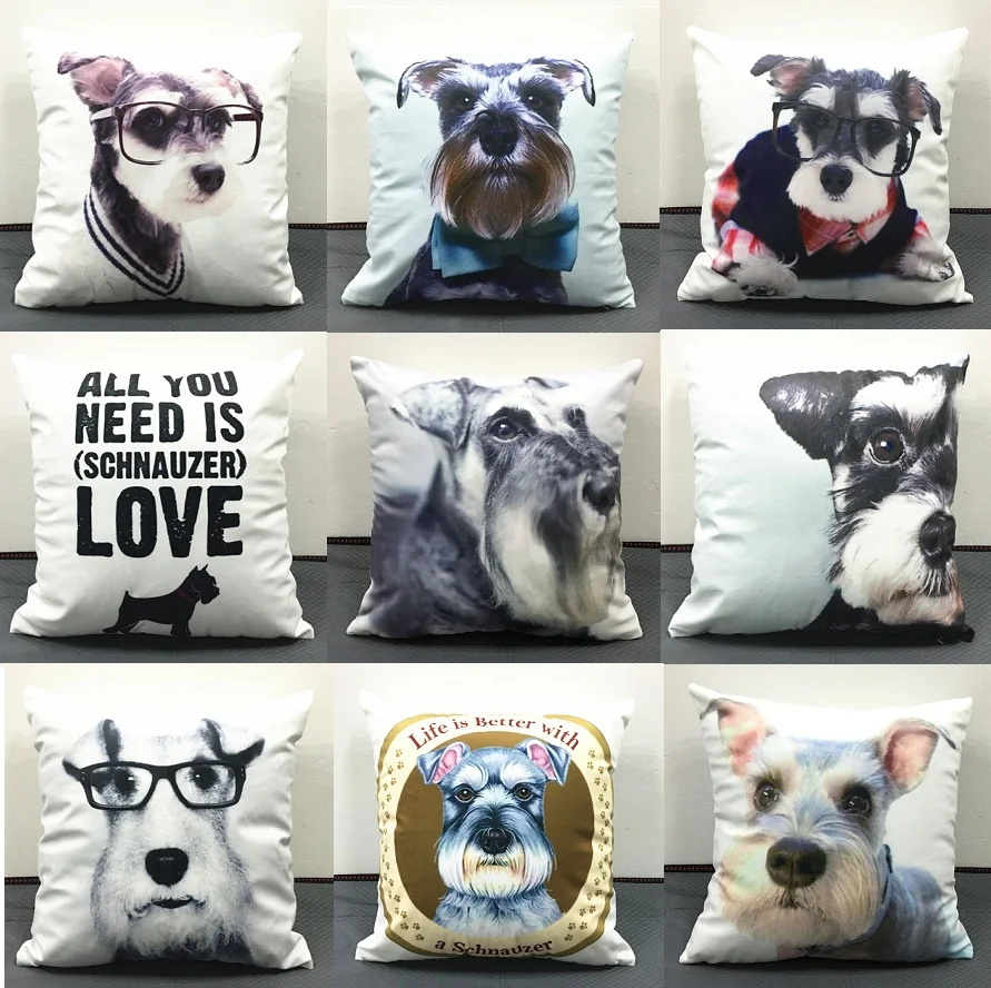 WT01008 Schnauzer Dogs Cushion Covers Cute Lovely Pet Dog Cushion Cover Home Decorative Sofa Chair Short Plush Pillow Case
WT01008 Schnauzer Dogs Cushion Covers Cute Lovely Pet Dog Cushion Cover Home Decorative Sofa Chair Short Plush Pillow Case