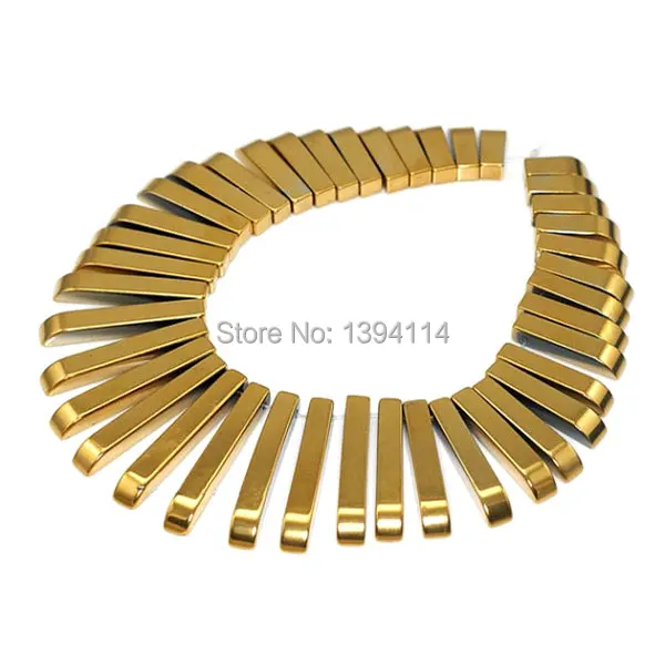Titanium Gold Hematite Graduated Set Stick 30x4mm-12x4mm Loose Beads Strand 7 inch
Titanium Gold Hematite Graduated Set Stick 30x4mm-12x4mm Loose Beads Strand 7 inch
