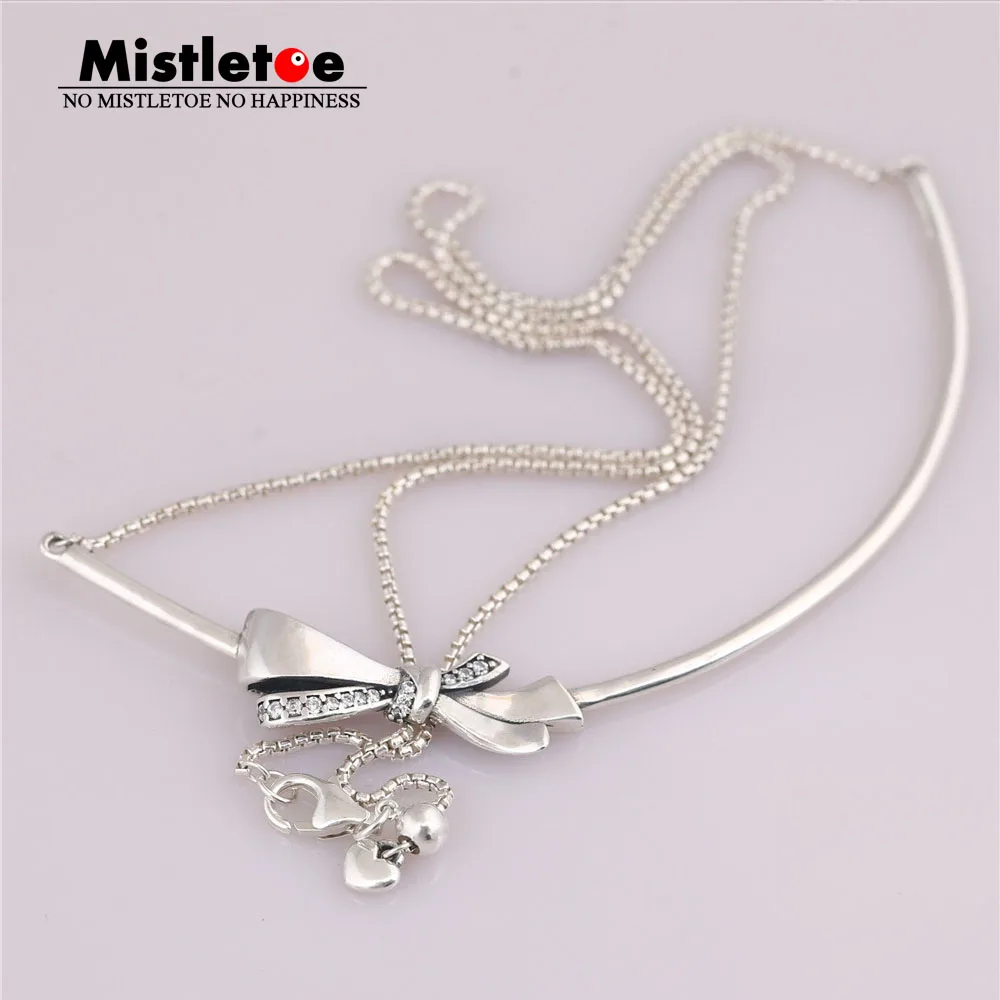 Mistletoe Authentic 925 Sterling Silver Brilliant Bow Necklace, Clear CZ Fit European Necklace Jewelry
Mistletoe Authentic 925 Sterling Silver Brilliant Bow Necklace, Clear CZ Fit European Necklace Jewelry