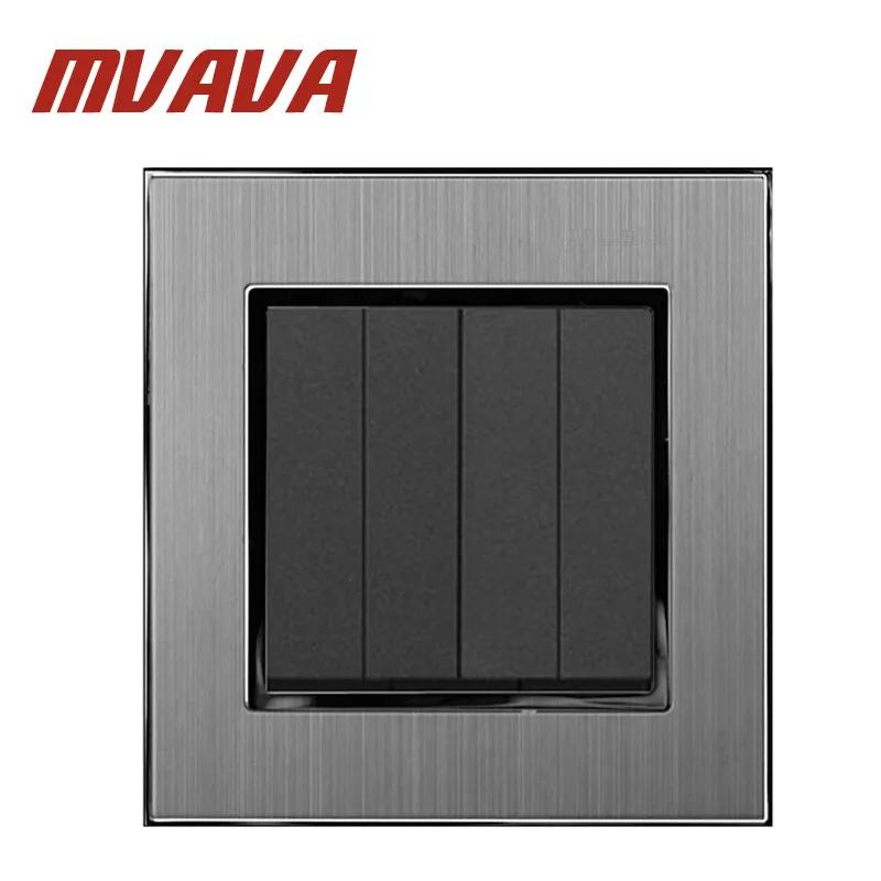 MVAVA 4 Gang 1 Way 16A AC 110-250V EU UK Standard Brushed Silver Metal 4 Gang Button Hotel Lighting Switch Free Shipping
MVAVA 4 Gang 1 Way 16A AC 110-250V EU UK Standard Brushed Silver Metal 4 Gang Button Hotel Lighting Switch Free Shipping