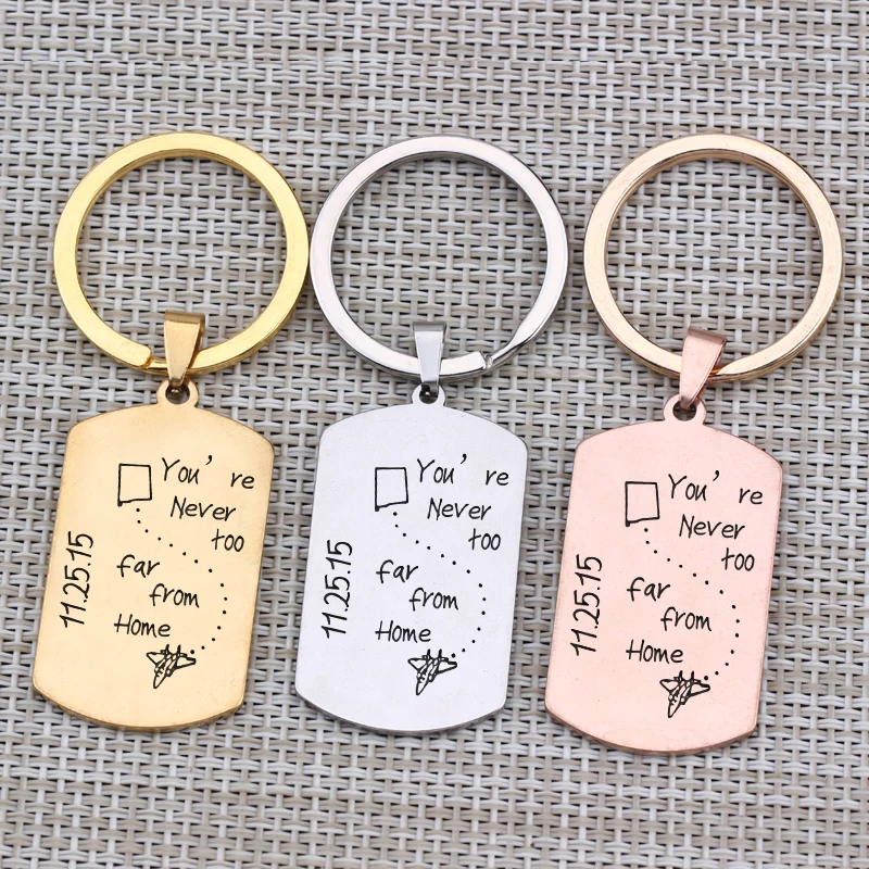 You're Never Too Far Away From Home Key Chain Date Customized Jewelry For Long Distance Lover Men Couple Wife Gift Key Holder
You're Never Too Far Away From Home Key Chain Date Customized Jewelry For Long Distance Lover Men Couple Wife Gift Key Holder