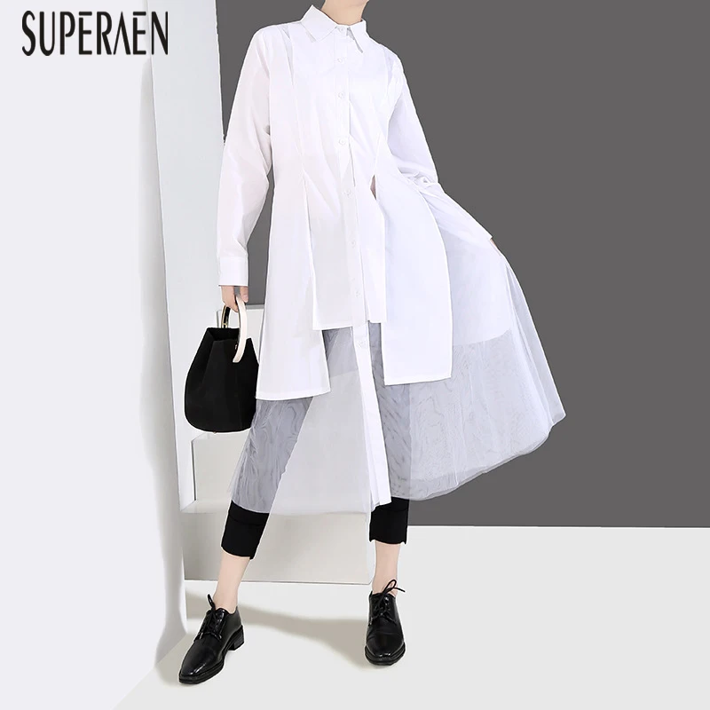 SuperAen 2019 New Spring and Summer Women Shirt Solid Color Wild Casual Blouses Female Europe Mesh Women Clothing
SuperAen 2019 New Spring and Summer Women Shirt Solid Color Wild Casual Blouses Female Europe Mesh Women Clothing