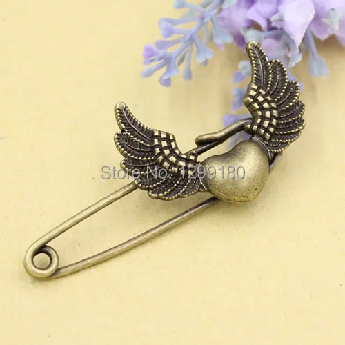 10pcs/lot Alloy Antique Bronze Vintage Wings Brooch Safety Pins For Garment Accessories Scarf Clip pins Length:57mm (K02081)
10pcs/lot Alloy Antique Bronze Vintage Wings Brooch Safety Pins For Garment Accessories Scarf Clip pins Length:57mm (K02081)