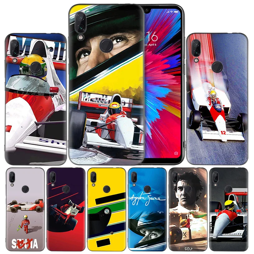 

Ayrton Senna Black Silicone Case Cover for Xiaomi Mi 9 8 Play A1 A2 Redmi Note 7 6 6A 5 Plus S2 GO Lite Pro Pocophone F1 Fundas