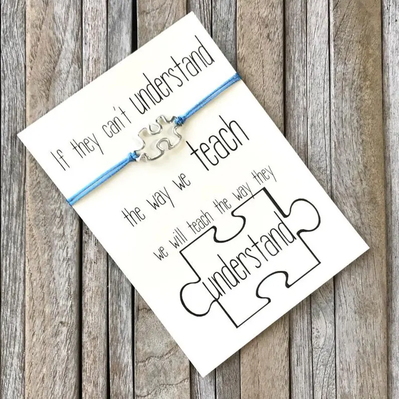 Silver Puzzle Charm Bracelet for Women Men Autism Awareness Gift Wish Love Card Adjustable Bracelet Friendship Mom Jewelry
Silver Puzzle Charm Bracelet for Women Men Autism Awareness Gift Wish Love Card Adjustable Bracelet Friendship Mom Jewelry