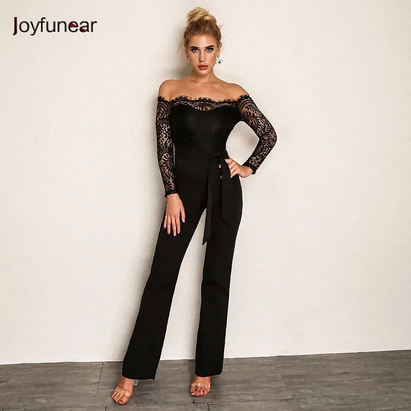Joyfunear New Women Summer Jumpsuit 2018 Elegant Off shoulder Lace Rompers Sexy Jumpsuits Backless Ladies Long Trousers Overalls
Joyfunear New Women Summer Jumpsuit 2018 Elegant Off shoulder Lace Rompers Sexy Jumpsuits Backless Ladies Long Trousers Overalls