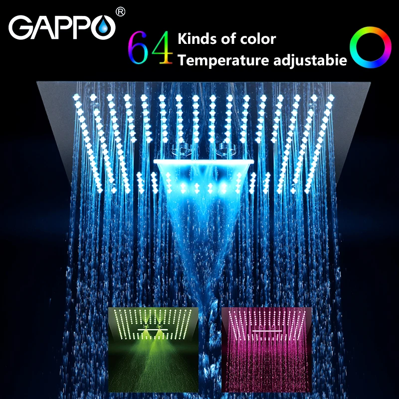 GAPPO shower head Water Powered Led rainfall 400mm*400mm square head shower set faucet bath mixer waterfall bathroom
GAPPO shower head Water Powered Led rainfall 400mm*400mm square head shower set faucet bath mixer waterfall bathroom