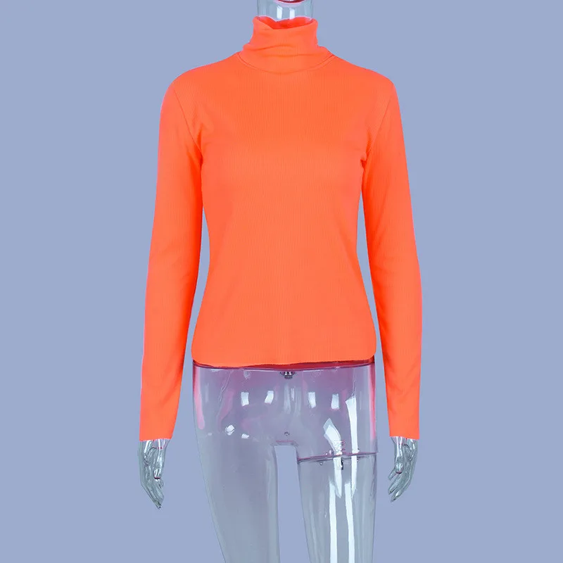 ribber turtleneck long sleeve t shirt women27
