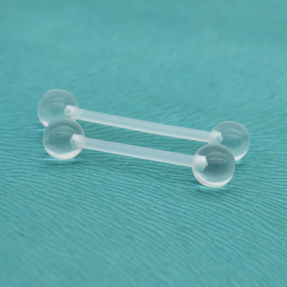 New Clear Bioflex Tongue Bar Barbell Rings Straight Pregnancy Maternity Bar Body Piercing Retainer 1.6mm Nickel Allergy Free
New Clear Bioflex Tongue Bar Barbell Rings Straight Pregnancy Maternity Bar Body Piercing Retainer 1.6mm Nickel Allergy Free