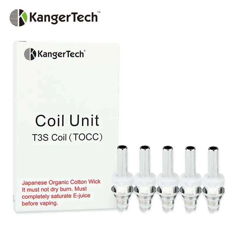 5pcs KangerTech TOCC Single Coil Unit for Kanger T3S/MT3S BCC Clearomizer 1.5ohm/1.8ohm/2.2ohm/2.5ohm E-cigarette Coil Head
5pcs KangerTech TOCC Single Coil Unit for Kanger T3S/MT3S BCC Clearomizer 1.5ohm/1.8ohm/2.2ohm/2.5ohm E-cigarette Coil Head