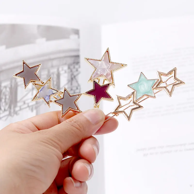 New simple five-pointed star clip, side clip, hollow star hairpin, girl hair accessories, jewelry, gifts, metal retro side clip
New simple five-pointed star clip, side clip, hollow star hairpin, girl hair accessories, jewelry, gifts, metal retro side clip
