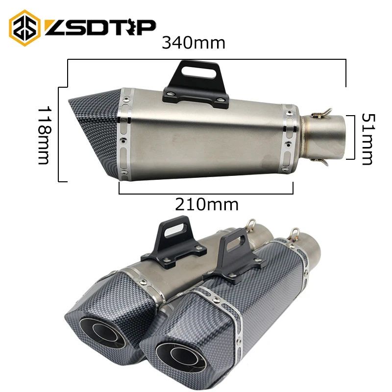 ZSDTRP 51mm Universal Motorcycle Exhaust Modify Motocross Exhaust Muffler FZ6 CBR250 CB600 MT07 ATV Dirt Pit Bike Exhaust
ZSDTRP 51mm Universal Motorcycle Exhaust Modify Motocross Exhaust Muffler FZ6 CBR250 CB600 MT07 ATV Dirt Pit Bike Exhaust