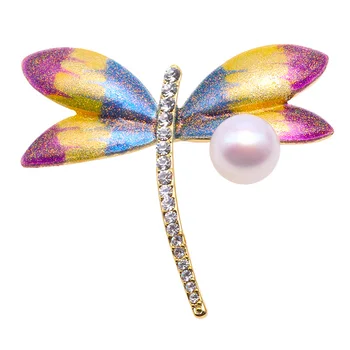 JYX Enamel Pins for women Elegant Dragonfly-style 10.5mm Pure Freshwater Pearl Cultured Enamel Brooch Pin
JYX Enamel Pins for women Elegant Dragonfly-style 10.5mm Pure Freshwater Pearl Cultured Enamel Brooch Pin