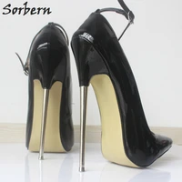 Sorbern 18cm/7'' Women Pumps Plus Size Metal Heels Ladies Party Shoes Pump Unisex Gay Dance Pumps Real Image Women Shoes High??