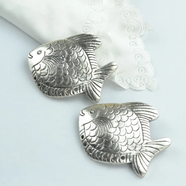 2 pcs Antique Silver Plated Zinc Alloy fish Charms Pendants for Jewelry Making DIY Handmade Craft 44*40*5 mm 1948I
2 pcs Antique Silver Plated Zinc Alloy fish Charms Pendants for Jewelry Making DIY Handmade Craft 44*40*5 mm 1948I