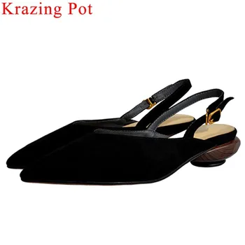 Krazing pot elegant lady full grain leather buckle strap pointed toe slingback women pumps wood low heels dance daily shoes L75
Krazing pot elegant lady full grain leather buckle strap pointed toe slingback women pumps wood low heels dance daily shoes L75