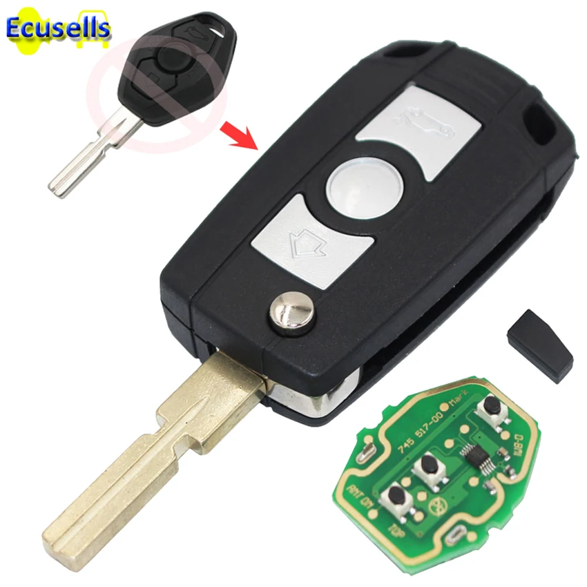 Folding Flip Remote Key Fob 315mhz or 434MHz With Chip ID44 PCF7935 for BMW E81 E46 E39 E63 E38 HU58 uncut blade
Folding Flip Remote Key Fob 315mhz or 434MHz With Chip ID44 PCF7935 for BMW E81 E46 E39 E63 E38 HU58 uncut blade