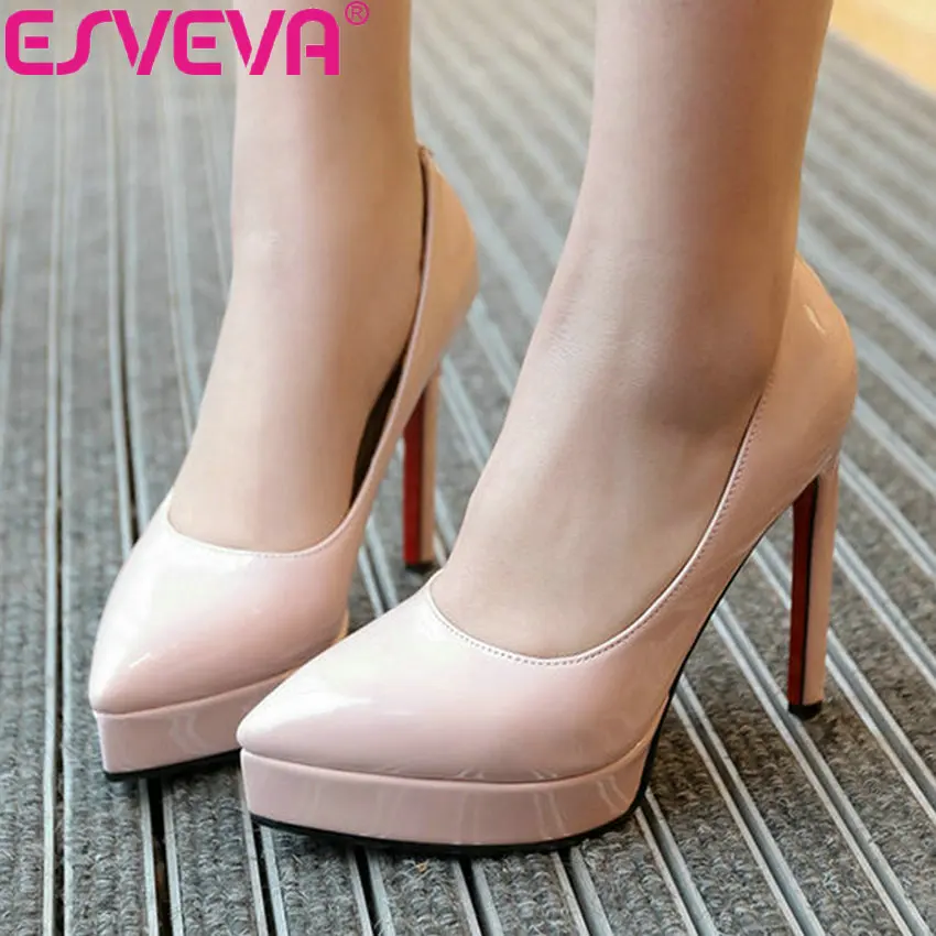 ESVEVA 2019 Women Pumps Shoes Platform Sandals Wedding Slip on Pointed Toe Shoes Patent Leather Thin High Heel Women Pumps 34-43
ESVEVA 2019 Women Pumps Shoes Platform Sandals Wedding Slip on Pointed Toe Shoes Patent Leather Thin High Heel Women Pumps 34-43