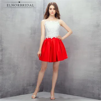 Red And White Lace Prom Dresses Short 2020 Vestido De Festa Curto Spaghetti Straps Open Back Mini Formal Evening Dress
Red And White Lace Prom Dresses Short 2020 Vestido De Festa Curto Spaghetti Straps Open Back Mini Formal Evening Dress