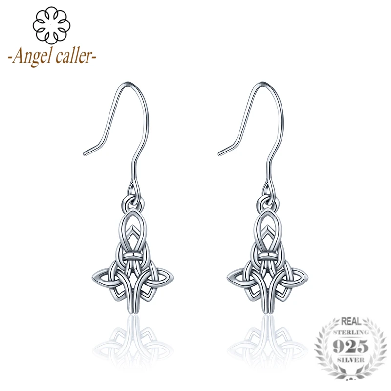 Angel Caller Authentic 925 Sterling Silver Celtics Knot Drop Earrings for Women Lucky Irish Fine Jewelry Romantic Gift CYE044
Angel Caller Authentic 925 Sterling Silver Celtics Knot Drop Earrings for Women Lucky Irish Fine Jewelry Romantic Gift CYE044
