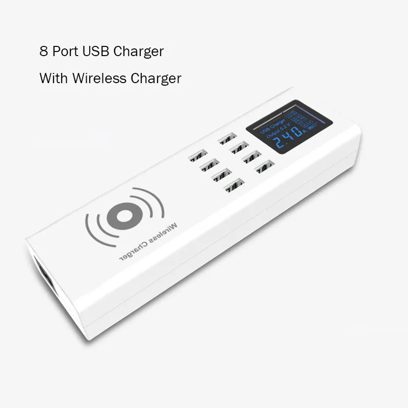 8 Ports USB Charger Qi Wireless Charging Station 40W For iPhone 8 X Samsung S7 S8 Edge Huawei Nexus Mi LG Power Adapter
8 Ports USB Charger Qi Wireless Charging Station 40W For iPhone 8 X Samsung S7 S8 Edge Huawei Nexus Mi LG Power Adapter