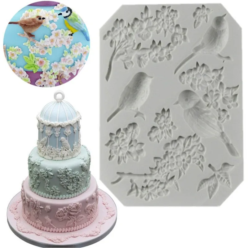 VOGVIGO 3D Silicone Fondant Mold Rose Flower Birds Cake Decor Chocolate Sugarcraft Baking Mold Cake Decorating Tools
VOGVIGO 3D Silicone Fondant Mold Rose Flower Birds Cake Decor Chocolate Sugarcraft Baking Mold Cake Decorating Tools